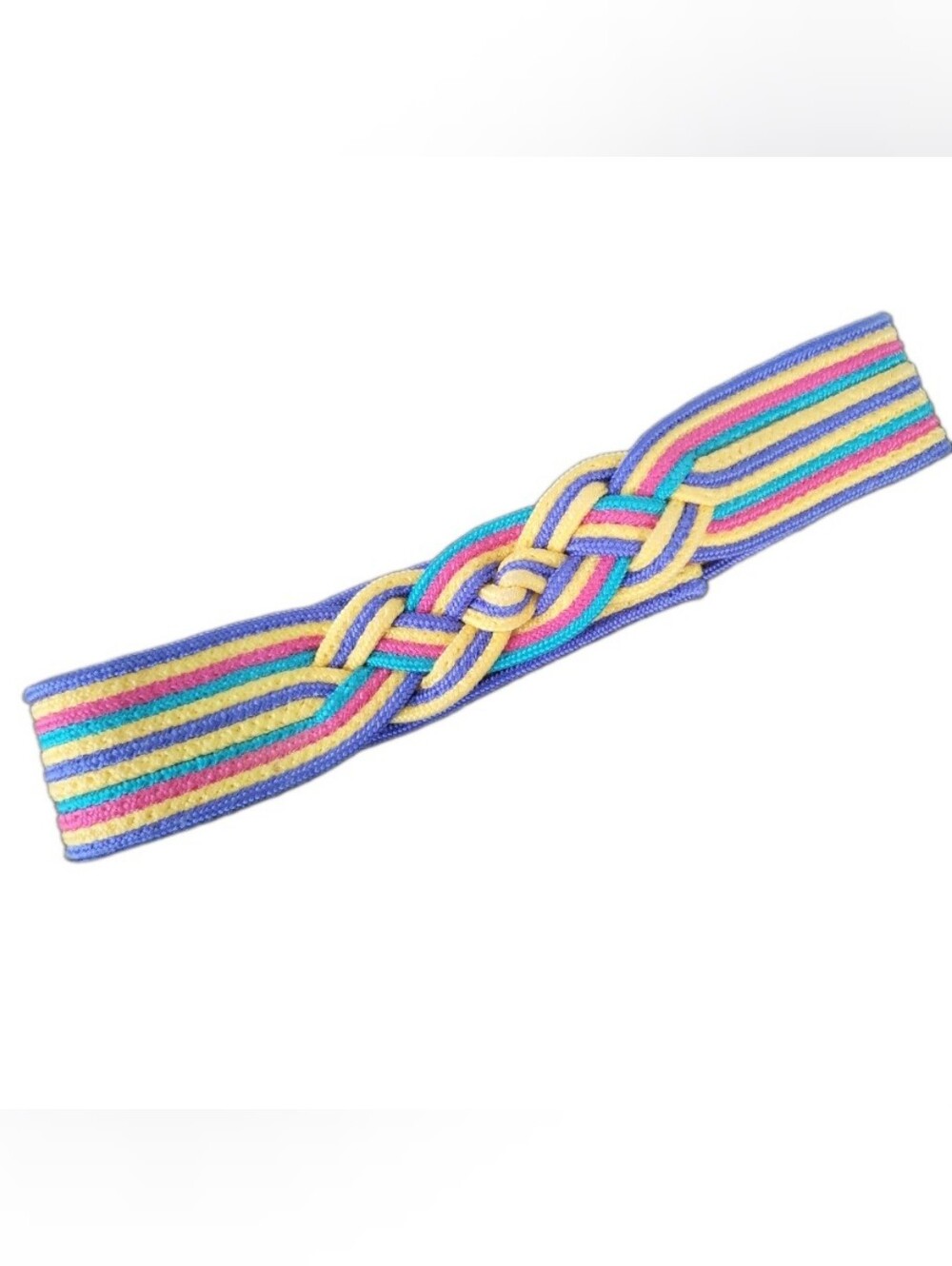 Vintage 80's Retro Karen Scott Color Pop Braided Statement Belt M